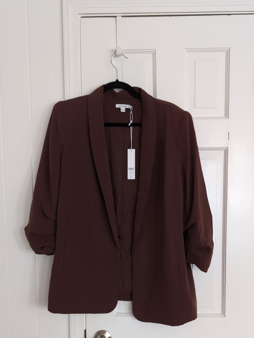 Chico's Chocolate Brown Open-Front Blazer